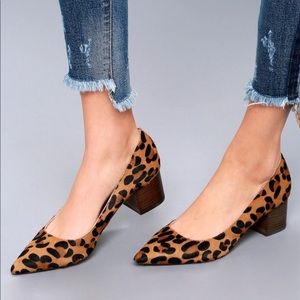 Sole Society; Leopard Block Heels SHOES Womens size 8